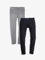Straight Twill Stretch Jeans 2-Pack