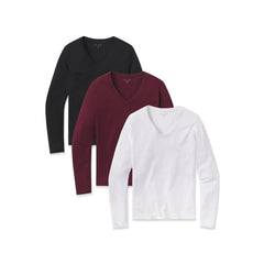 Long Sleeve V-Neck Tee Marcy 3-Pack