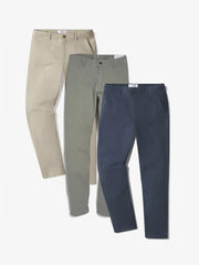 Everyday Comfort Slim Chino Pants 3-Pack