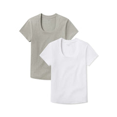 Rib Scoop Neck Tee 2-Pack