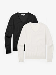 Cashmere V-Neck Willow Sweater 2-Pack