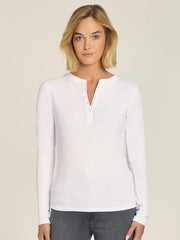 Long Sleeve Rib Henley Tee