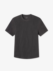 Cotton Waffle Curved Hem Crew