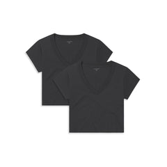 Everyday Cotton Deep V-Neck Tee 2-Pack