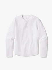 Cotton Waffle Curved Hem Henley