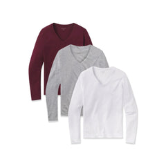 Long Sleeve V-Neck Tee Marcy 3-Pack