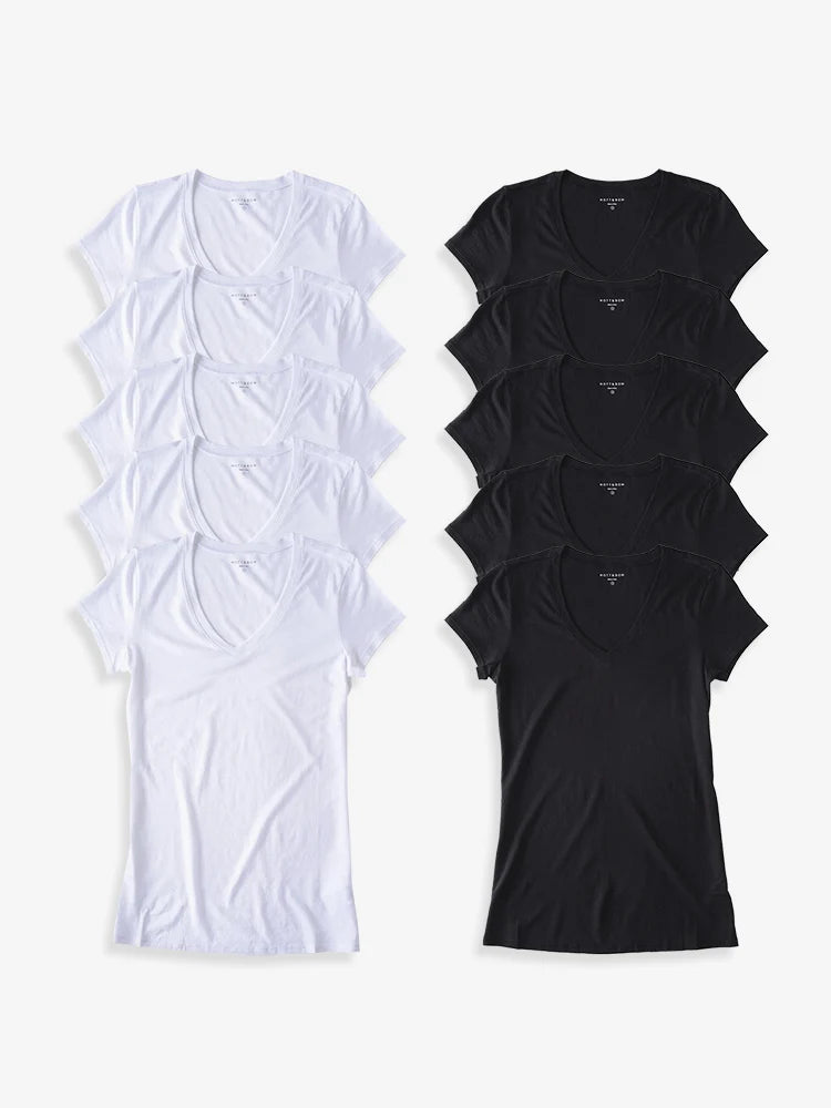 Fitted V-Neck Marcy 10-Pack