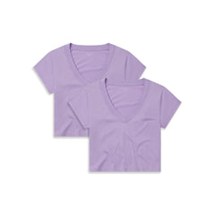 Everyday Cotton Deep V-Neck Tee 2-Pack
