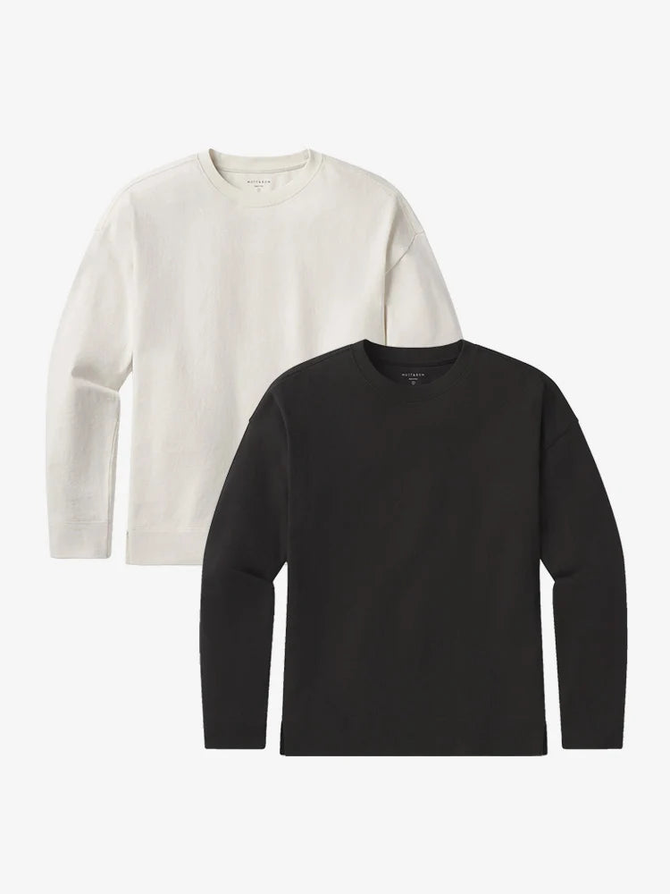 Cotton Jersey Oversized Long Sleeve Tee 2-Pack