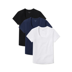 Rib Scoop Neck Tee 3-Pack