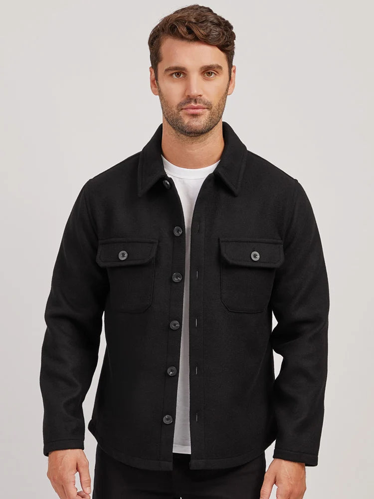 Oversized Wool Shirt Jacket