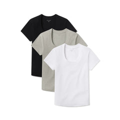 Rib Scoop Neck Tee 3-Pack