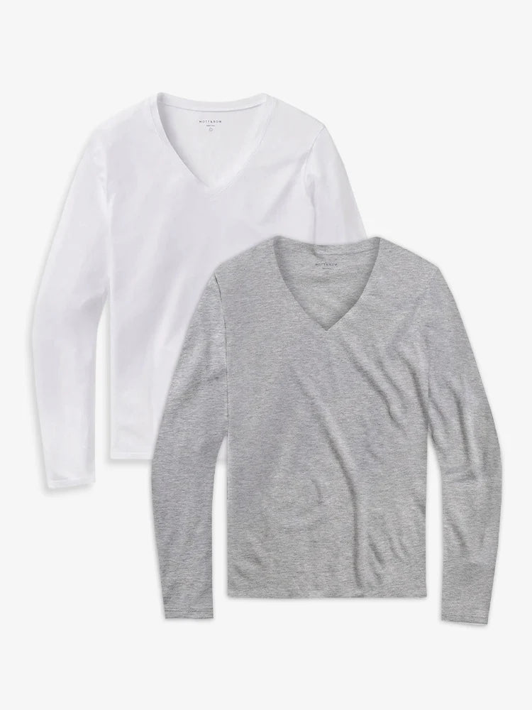 Long Sleeve V-Neck Tee Marcy 2-Pack