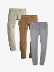 Straight Twill Stretch Jeans 3-Pack