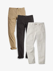 Everyday Comfort Slim Chino Pants 3-Pack