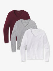 Long Sleeve V-Neck Tee Marcy 3-Pack
