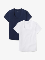 Rib Scoop Neck Tee 2-Pack