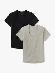 Rib Scoop Neck Tee 2-Pack
