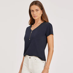 Everyday Cotton Relaxed V-Neck Tee