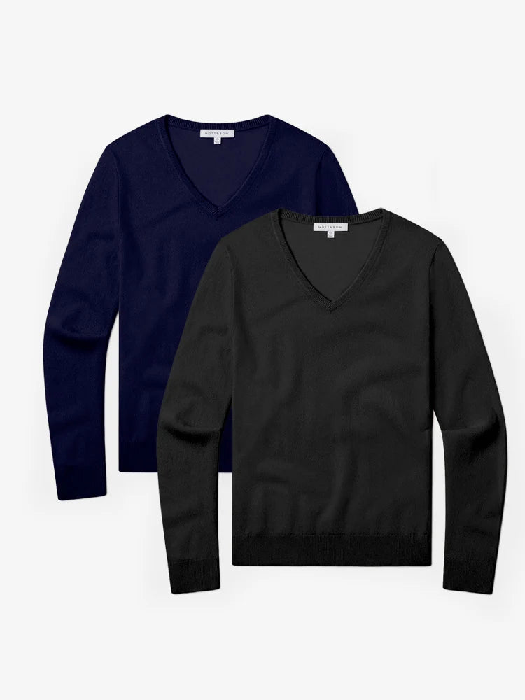 Cashmere V-Neck Willow Sweater 2-Pack