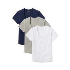Rib Scoop Neck Tee 3-Pack
