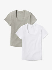 Rib Scoop Neck Tee 2-Pack