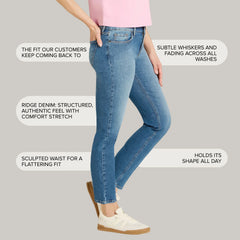 Mid Rise Slim Straight Ridge Jeans