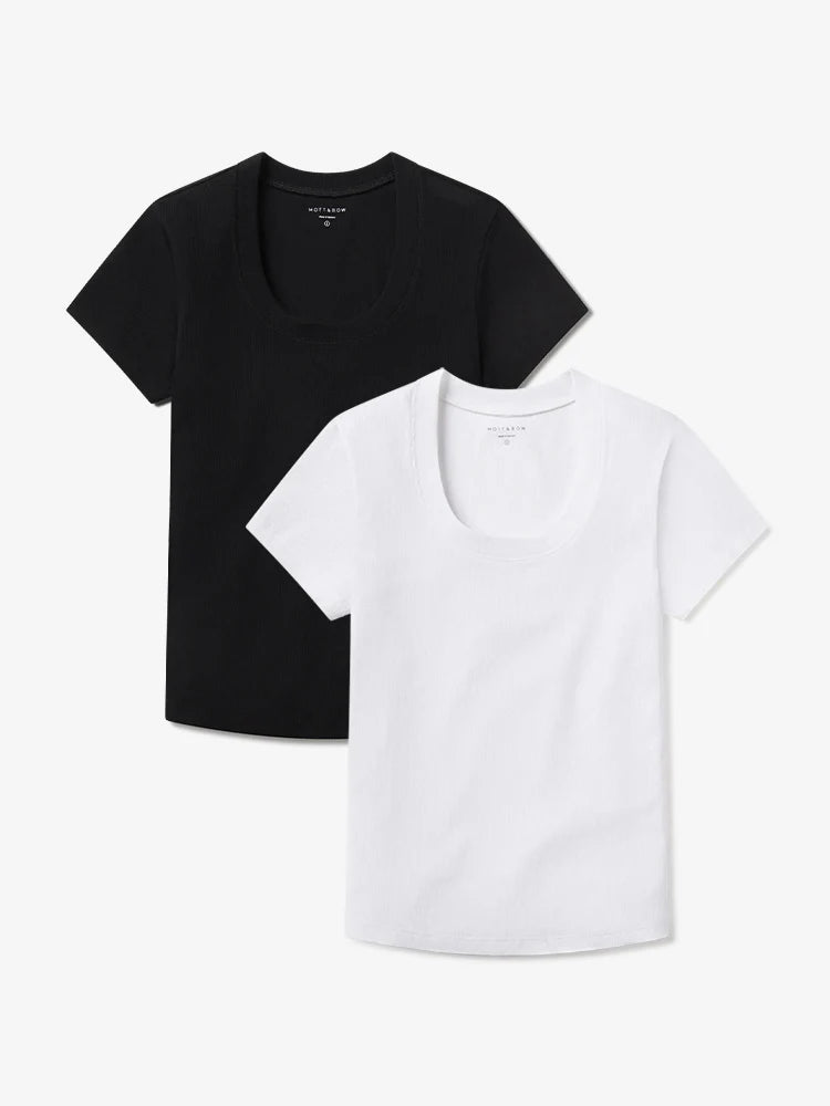 Rib Scoop Neck Tee 2-Pack