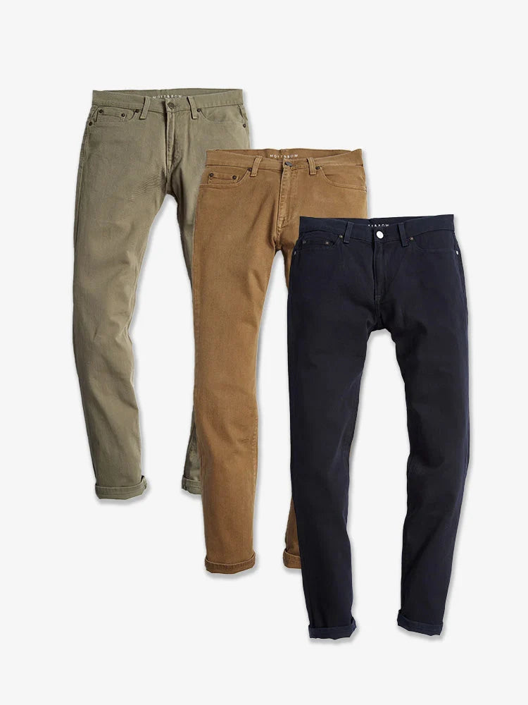 Straight Twill Stretch Jeans 3-Pack